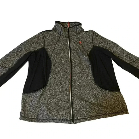 AVE Leisure Jacket Full Zip Black/Gray Hot Pink Accents Front Pockets 22/24 - Picture 8 of 16